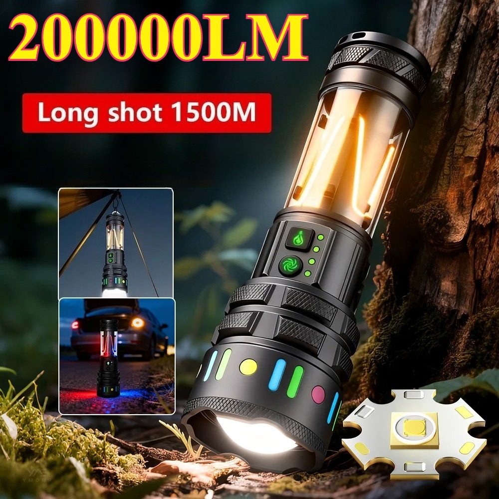 Outdoor Power Meter - 강력한 초고휘도 LED 손전등, C타입 고속