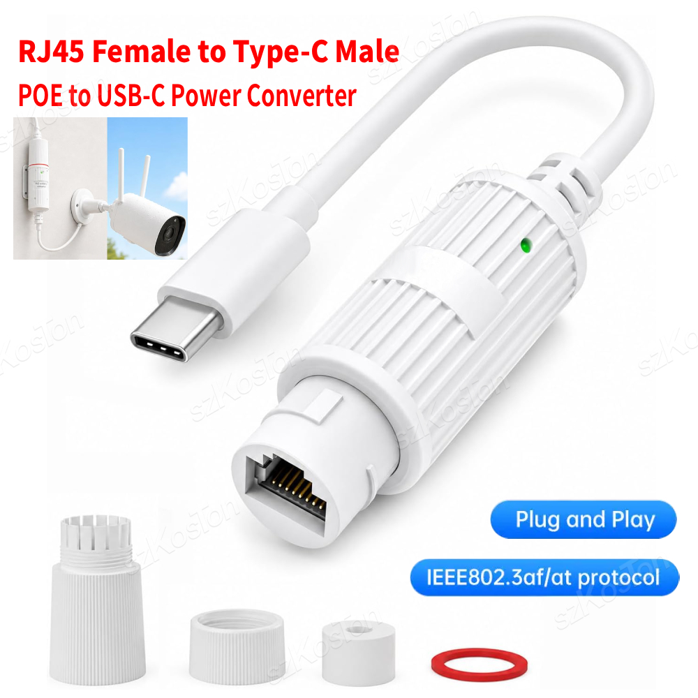 Outdoor Power Monitor - POE-USB-C 전원 변환기 RJ45 암-타입-C 수