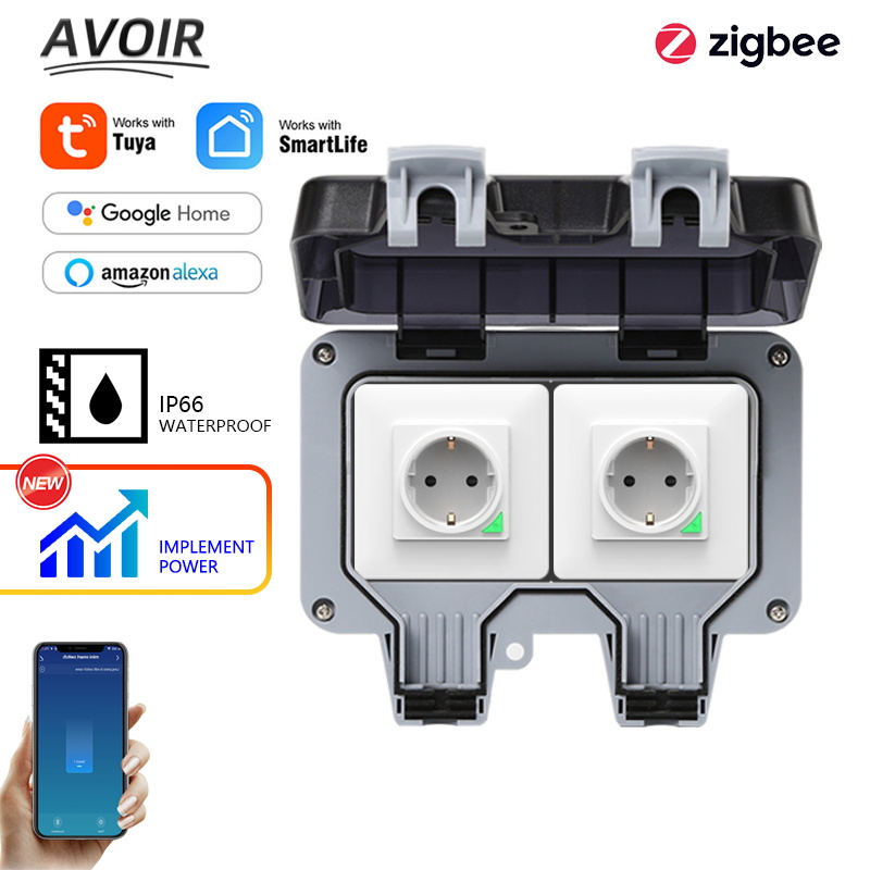 Outdoor Power Meter - Avoir Tuya Zigbee 전기 소켓 IP66