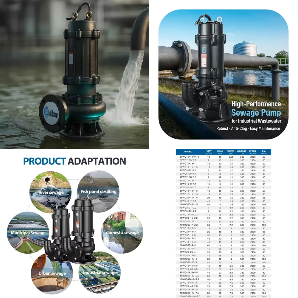 Water Pump Submersible - 5.075Kw 수중 오수 펌프 1인치 배출구,