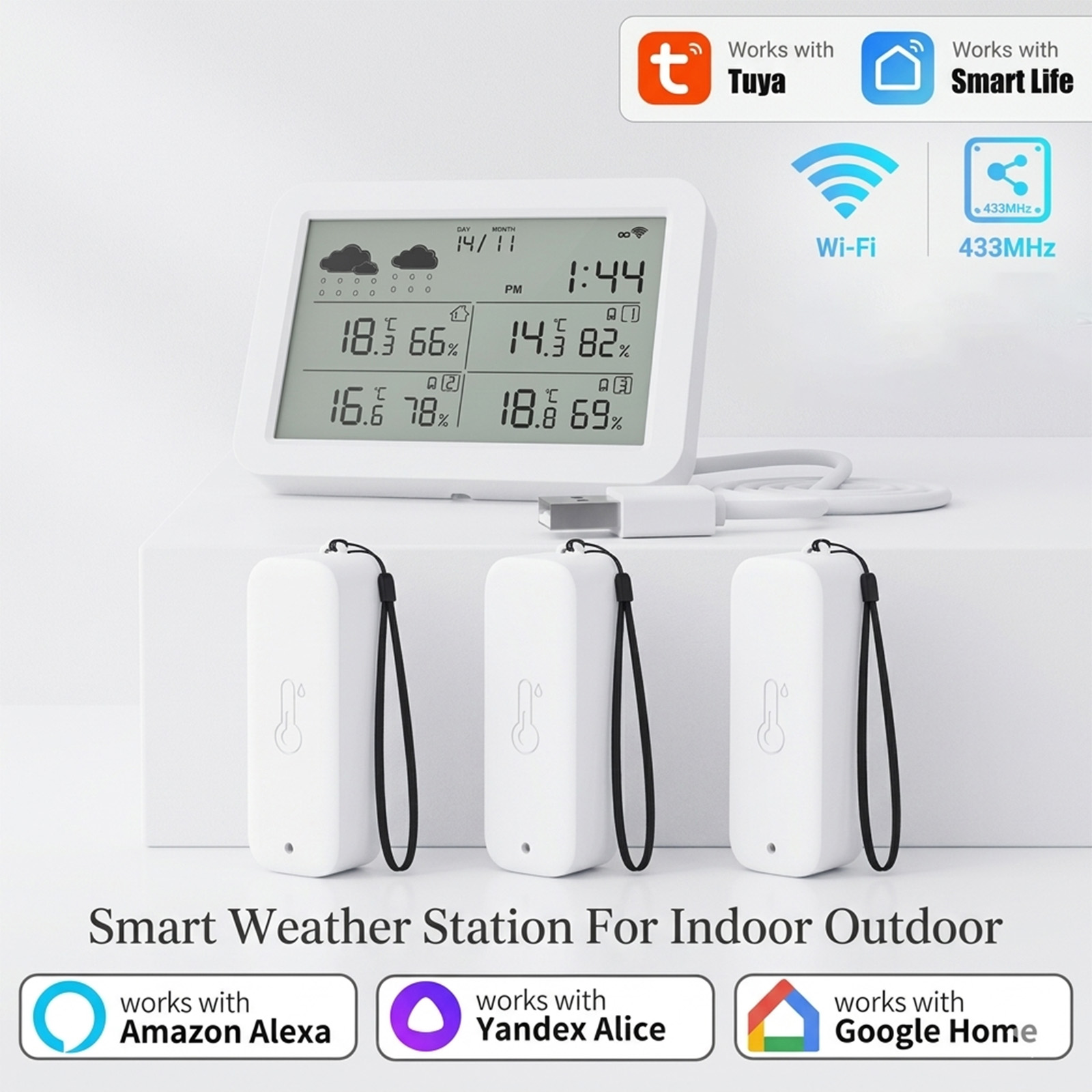 Outdoor Power Tower - Tuya WiFi+RF433 기상 관측소, 스마트 홈