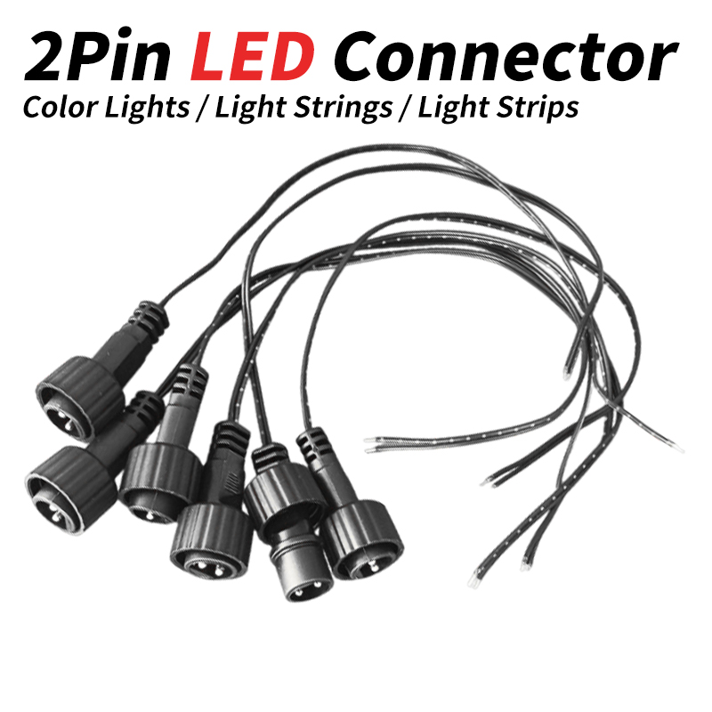 Outdoor Power Extension Cord - 2핀 LED 커넥터와 25cm 와이어, 태양광