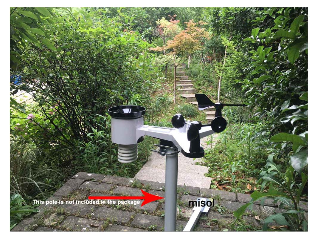 Outdoor Power Tower - 실외 센서가 장착된 MISOL WiFi 기상