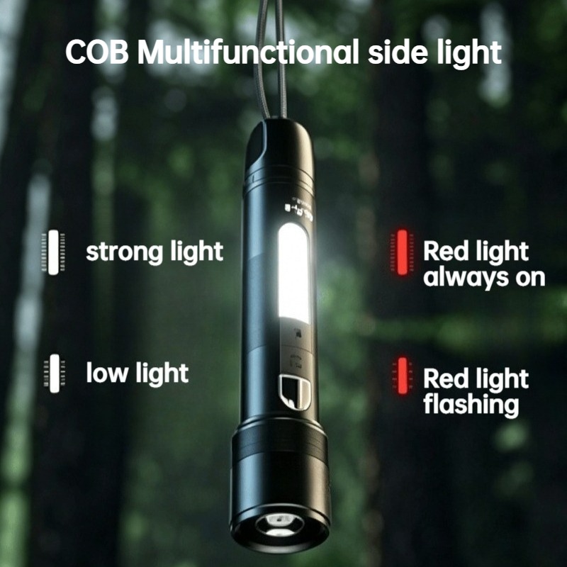 다기능 LED 손전등 줌 가능 COB 사이드 라이트 충 - Outdoor Power For Camping 리뷰 및 가격