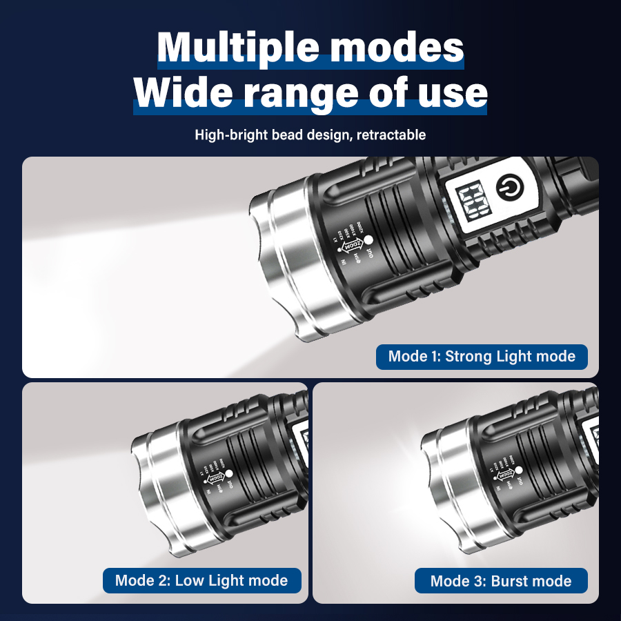 고출력 200000LM LED 손전등 내장 배터리 타입 - Outdoor Power For Camping 리뷰 및 가격