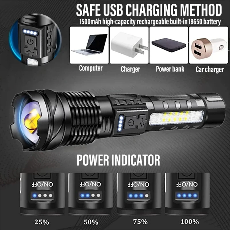 강력한 LED 손전등 충전식 캠핑 라이트(사이드 라이트 - Outdoor Power For Camping 리뷰 및 가격