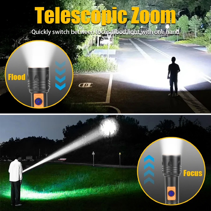 야외 캠핑 낚시를 위한 텔레스코픽 줌 슈퍼 밝은 전술  - Outdoor Power For Camping 리뷰 및 가격