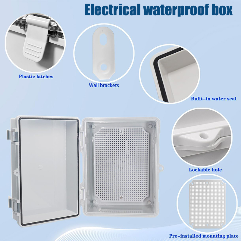 IP66 방수 전기 접속함, 회색/투명 PC 인클로저가 - Outdoor Power Outlet Box 리뷰 및 가격