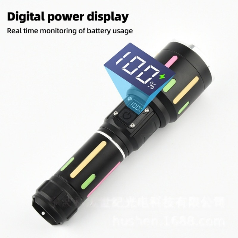 고출력 백색광 형광 손전등 충전식 줌 가능 장거리 토치 - Outdoor Power For Camping 리뷰 및 가격