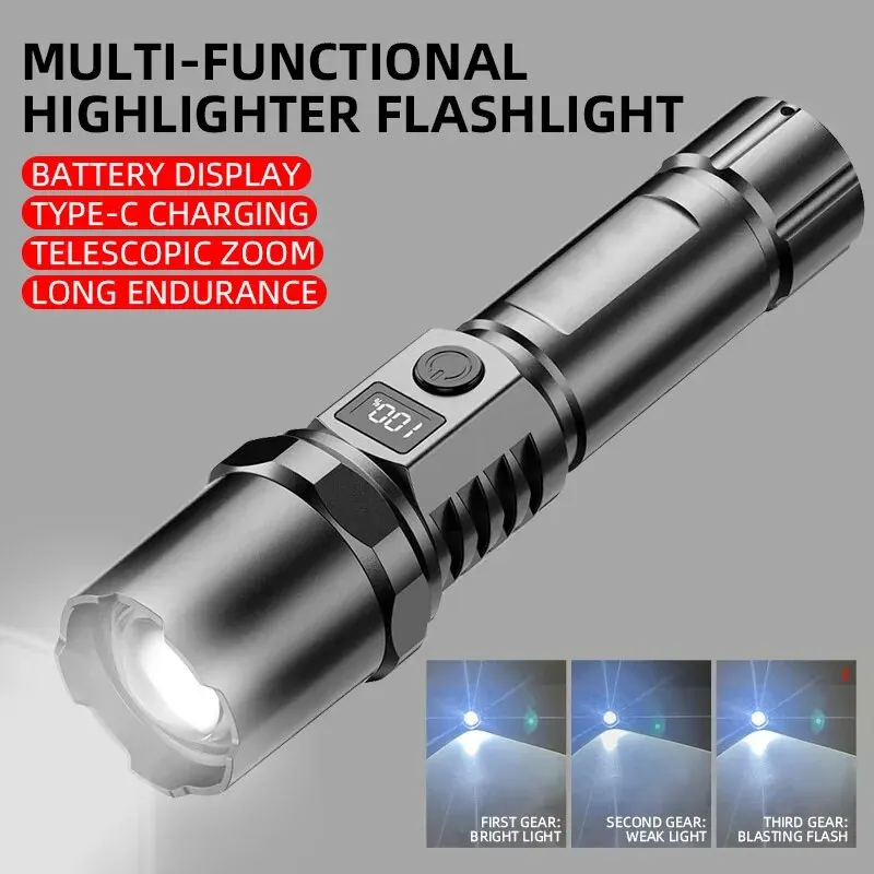 강력한 LED 휴대용 손전등 휴대용 충전식 텔레스코픽  - Outdoor Power For Camping 리뷰 및 가격