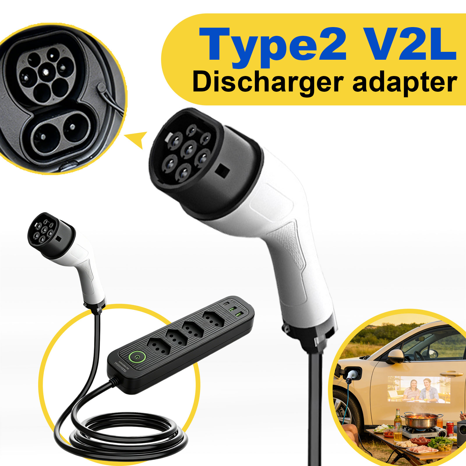 타입2 V2L 방전 어댑터 16A 브라질 소켓 EV - - Outdoor Power Port 리뷰 및 가격