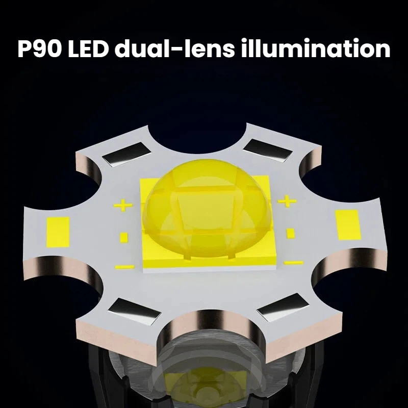 고출력 P90 LED 손전등 TYPE-C 충전식 줌 스 - Outdoor Power For Camping 리뷰 및 가격