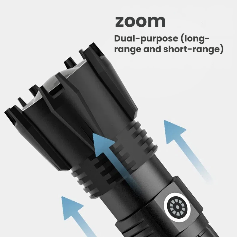 고출력 P90 LED 손전등 TYPE-C 충전식 줌 스 - Outdoor Power For Camping 리뷰 및 가격