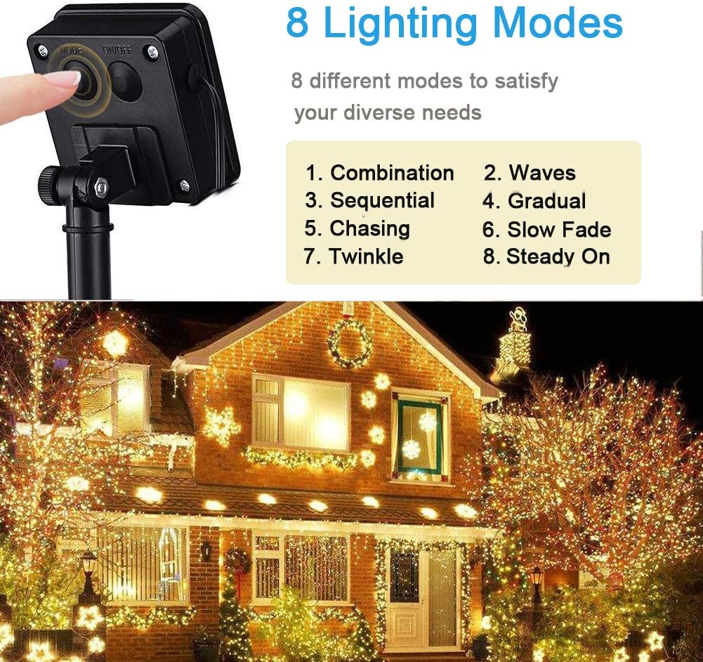 태양광 LED 가랜드 8가지 모드 반짝임 방수 야외 정 - Outdoor Power And Plant 리뷰 및 가격