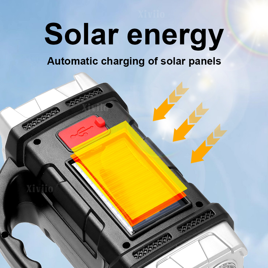 새로운 업그레이드 고출력 LED 태양광 손전등, COB - Outdoor Power Meter 리뷰 및 가격