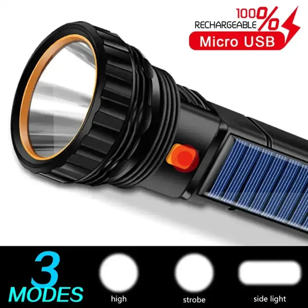 1PC 다기능 태양열 LED 손전등 야외 장거리 토치  - Outdoor Power For Camping 리뷰 및 가격