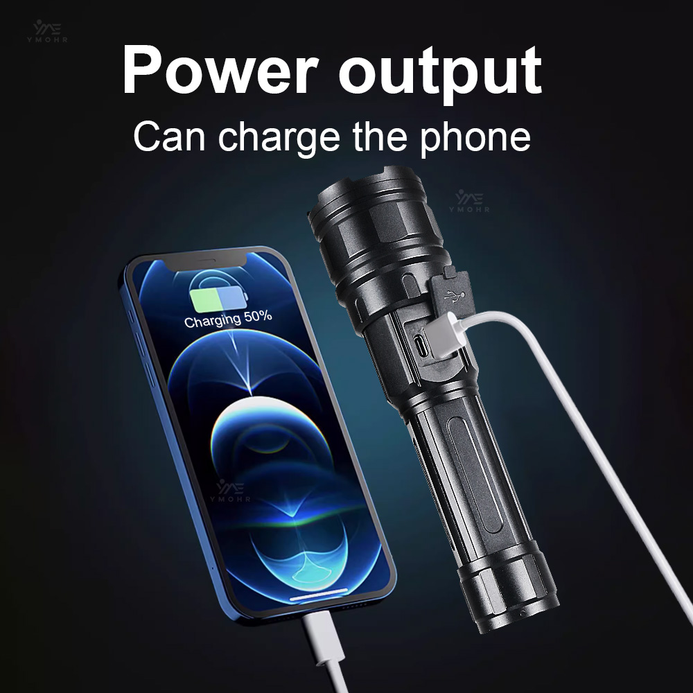 흰색 레이저 고출력 손전등 충전식 램프 줌이 가능한 초 - Outdoor Power Meter 리뷰 및 가격