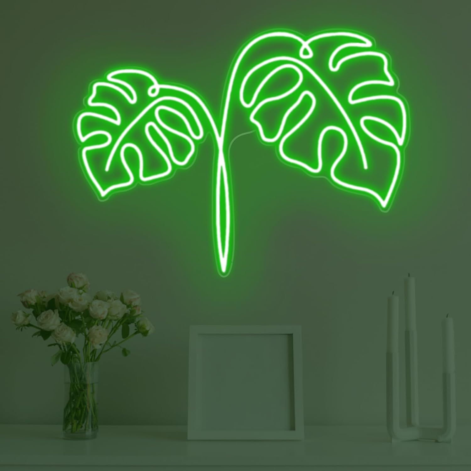 몬스테라 잎 네온 사인 USB 전원 식물 LED 조명  - Outdoor Power And Plant 리뷰 및 가격