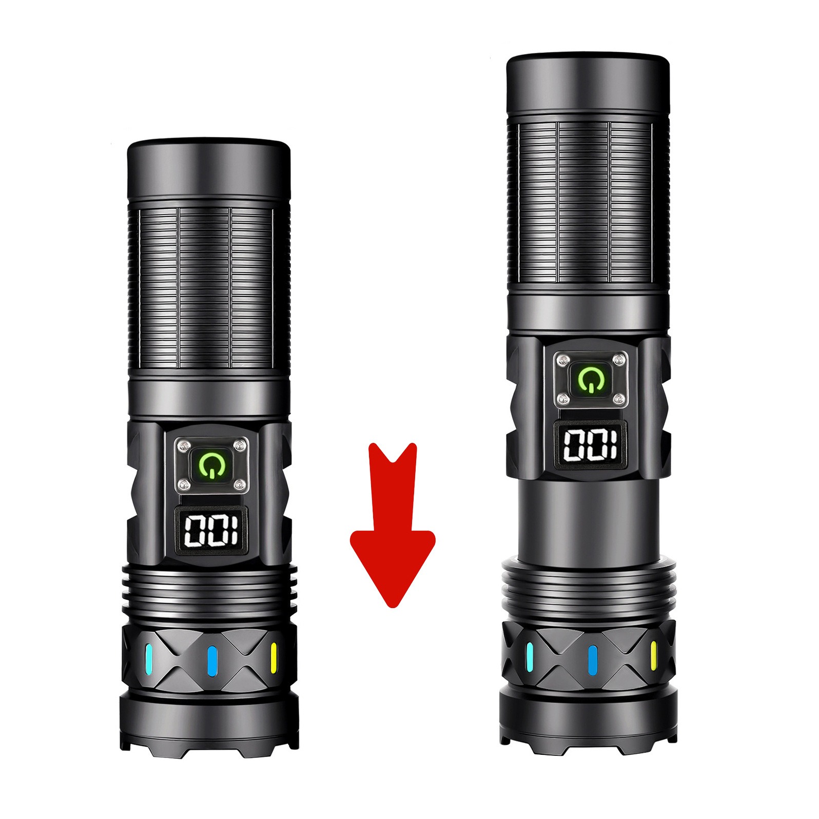고출력 LED 손전등 텔레스코픽 줌 USB 충전식 장거 - Outdoor Power For Camping 리뷰 및 가격